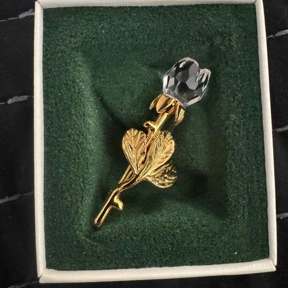 Swarovski Mini Rose Golf Brooch